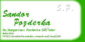 sandor pozderka business card